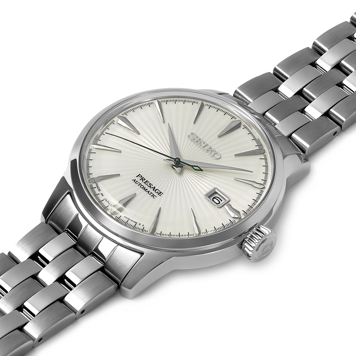 Seiko Presage Cocktail Time “The Martini”, Silver Dial with Stainless Steel Bracelet - SRPG23J1