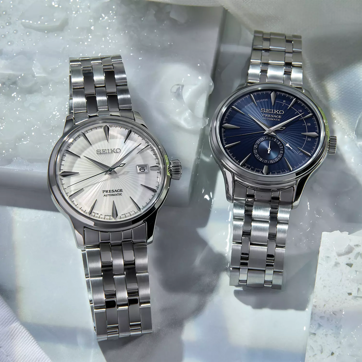 Seiko Presage Cocktail Time “The Martini”, Silver Dial with Stainless Steel Bracelet - SRPG23J1