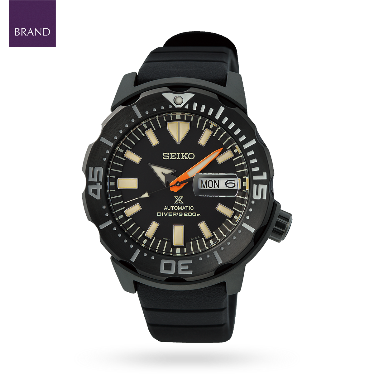 Seiko Prospex “Black Series Monster” Automatic, Black Bezel with Black Silicone Strap - SRPH13K1