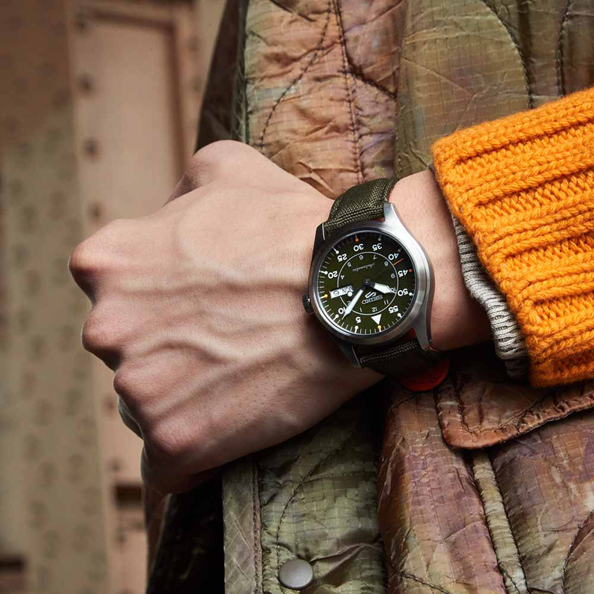 5 Sports Flieger Green Dial with Green Nylon Strap