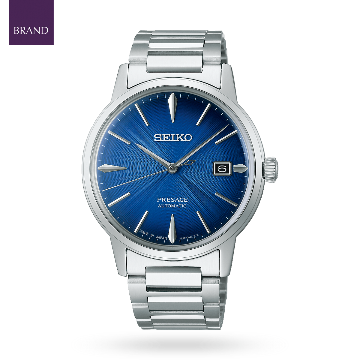 Seiko Presage Cocktail Time “The Aviation”, Blue Dial with Stainless Steel Bracelet - SRPJ13J1