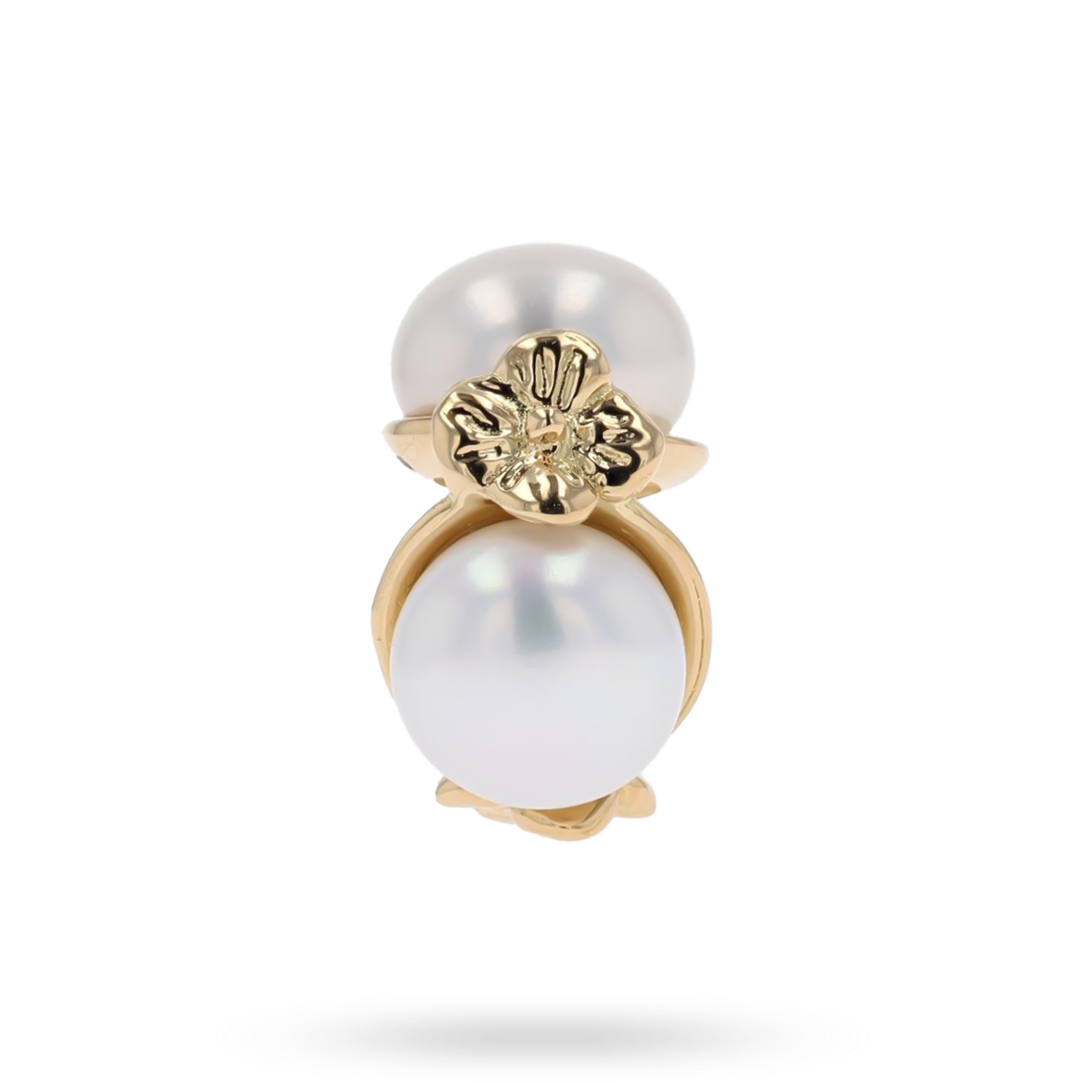 Trollbeads Exclusive 18ct Yellow Gold Triple Pearl White